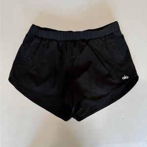 ALO Yoga Black Athletic Running Shorts with Elastic Waistband